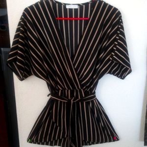 Emory park black striped romper
